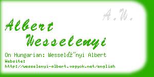 albert wesselenyi business card